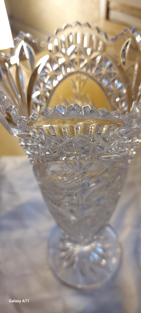 Image 1 of Par de copas para helado de cristal de plomo cincelado 