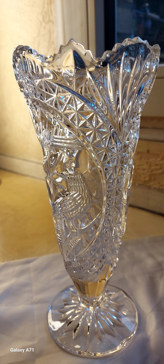 Image 1 of Par de copas para helado de cristal de plomo cincelado 