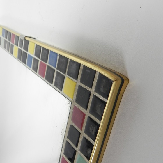 Image 1 of Vintage Mirror With A Border Of Mosaic Tiles, 1960s