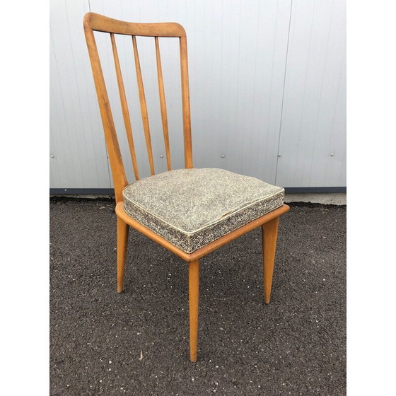Image 1 of Set of 5 vintage chairs in vinyl and wood 1950