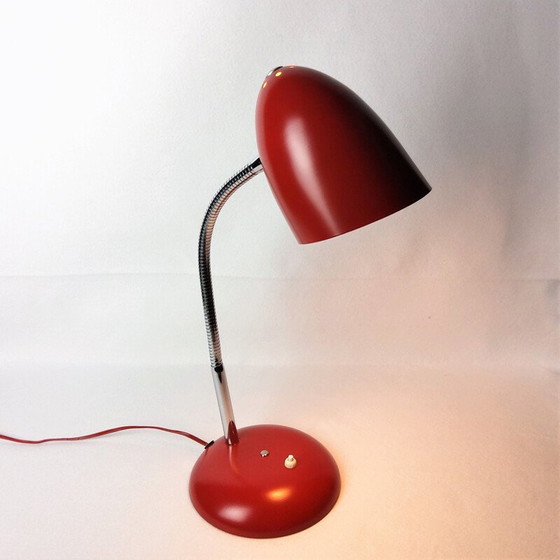 Image 1 of Vintage Bauhaus red metal lamp 1950