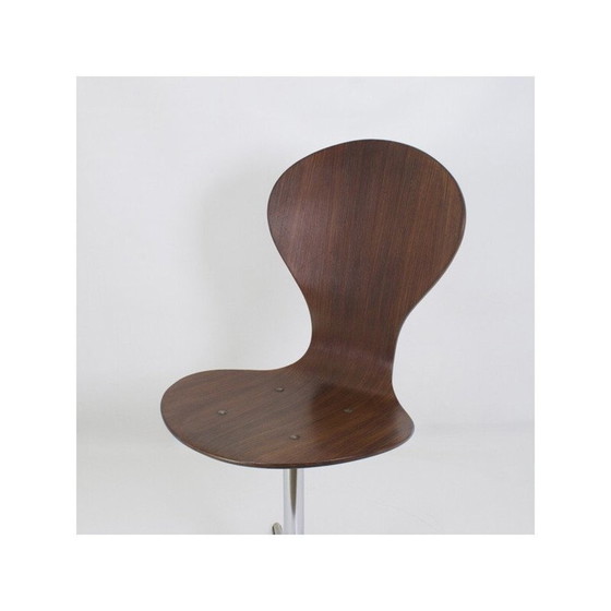 Image 1 of Sedia girevole vintage in palissandro e metallo cromato, 1950