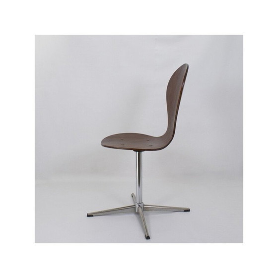 Image 1 of Sedia girevole vintage in palissandro e metallo cromato, 1950