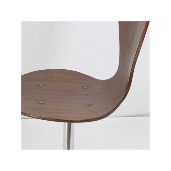 Image 1 of Sedia girevole vintage in palissandro e metallo cromato, 1950