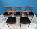 5 sedie di metà secolo, design danese, anni '60