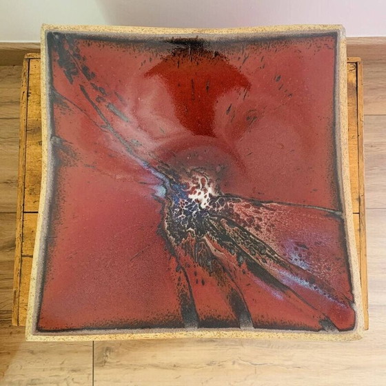 Image 1 of Ciotola quadrata rossa vintage di Matthieu Lievois