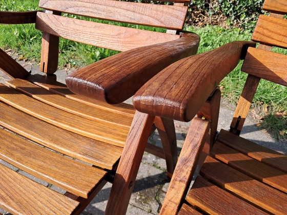 Image 1 of 4 Gloster Teak Folding Chairs