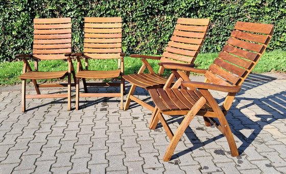 Image 1 of 4 Gloster Teak Folding Chairs