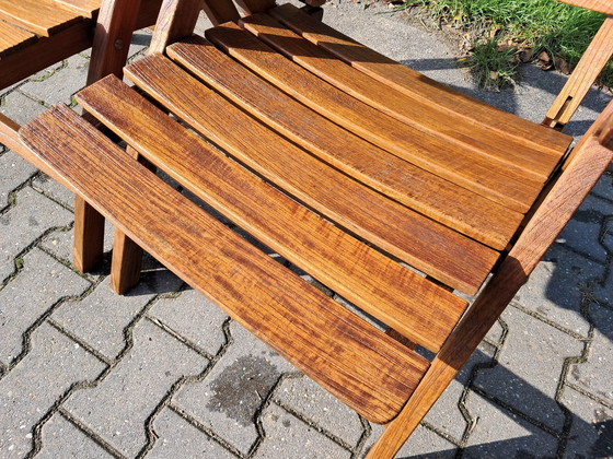 Image 1 of 4 Gloster Teak Folding Chairs