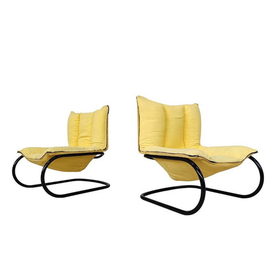 Image 1 of Pair of vintage fabric armchairs, Italy 1970