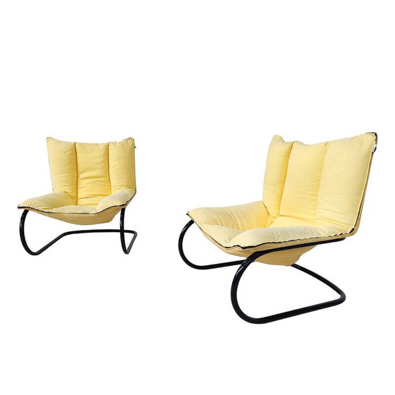Image 1 of Pair of vintage fabric armchairs, Italy 1970