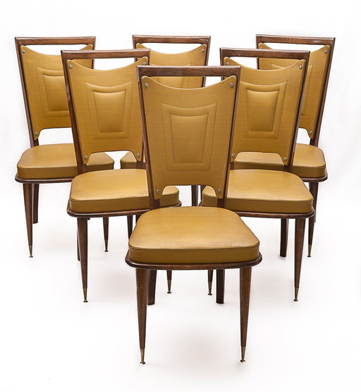 Set Of 6 Art Deco Chairs, 1940