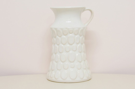 Image 1 of blanc Allemagne de l'Ouest cruche vase Jasba