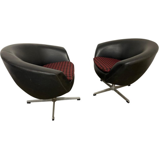 Pair of vintage swivel armchairs by UP Závody, Czechoslovakia 1970s