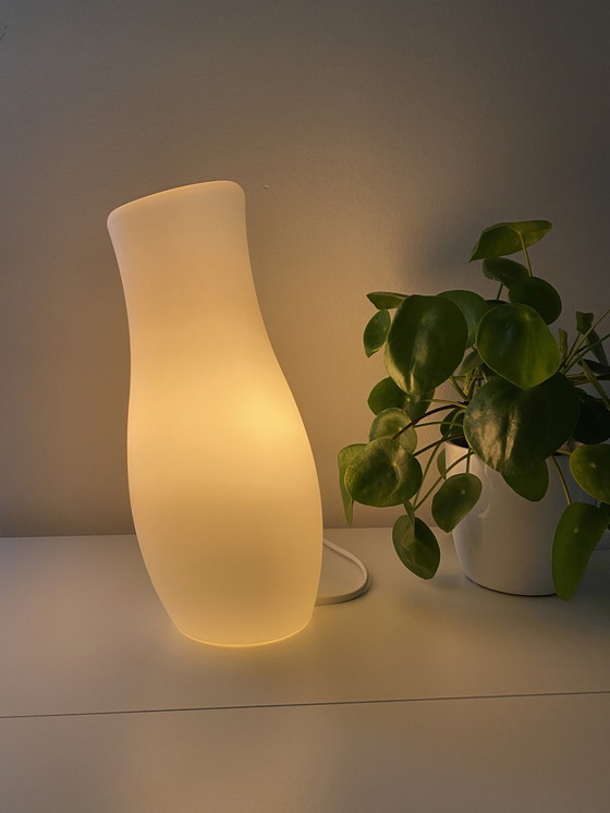 Image 1 of Vintage Ikea Mylonit Table Lamp White Milk Glass Zero'S 2004