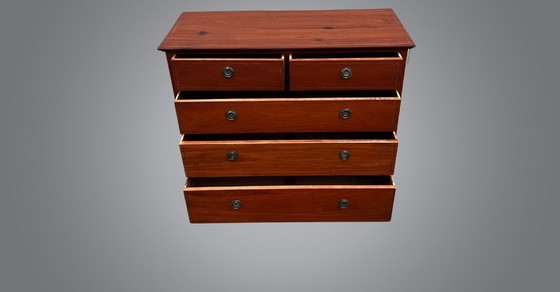 Image 1 of Cassettiera vintage ristrutturata in legno massello di wengé Pickfords LTD