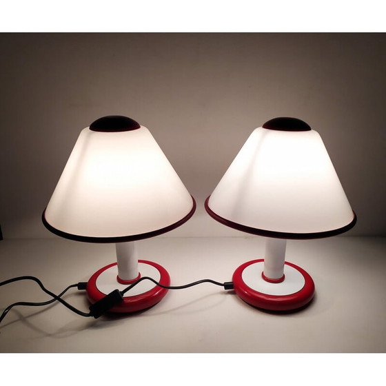 Image 1 of Glass table lamps,set of two,1980s.