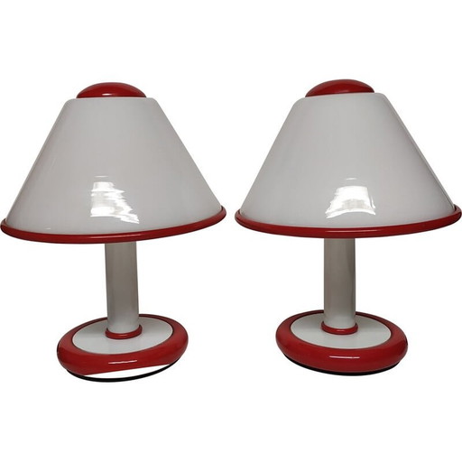 Glass table lamps,set of two,1980s.