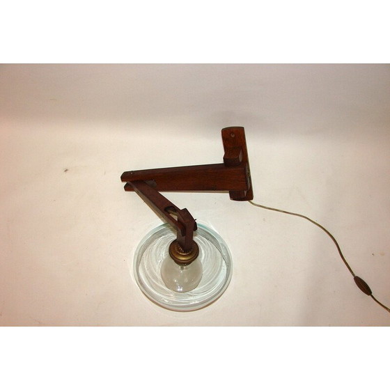 Image 1 of Vintage wall lamp in oak wood and glass, 1960