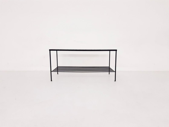 Image 1 of Mid-century modern minimalistic metal and glass coffee table