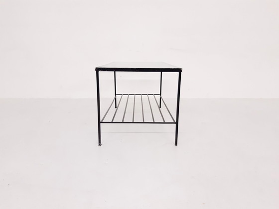 Image 1 of Mid-century modern minimalistic metal and glass coffee table