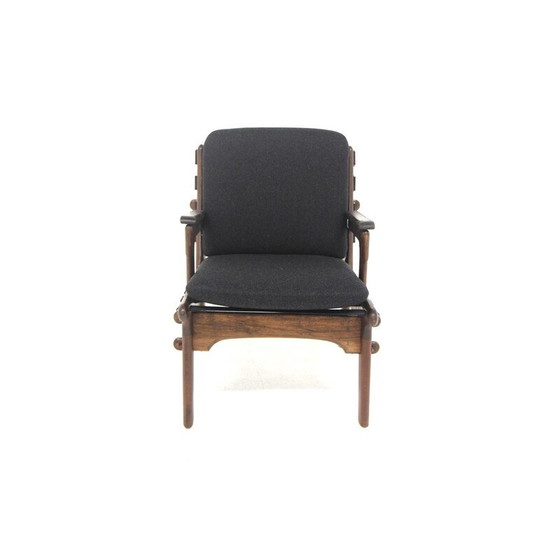 Image 1 of Vintage teak and fabric armchair, Sweden 1960