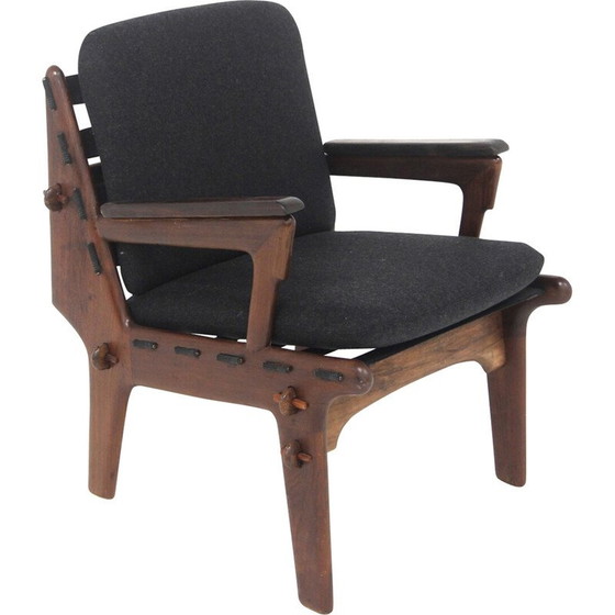 Image 1 of Vintage teak and fabric armchair, Sweden 1960