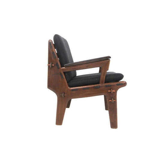 Image 1 of Vintage teak and fabric armchair, Sweden 1960