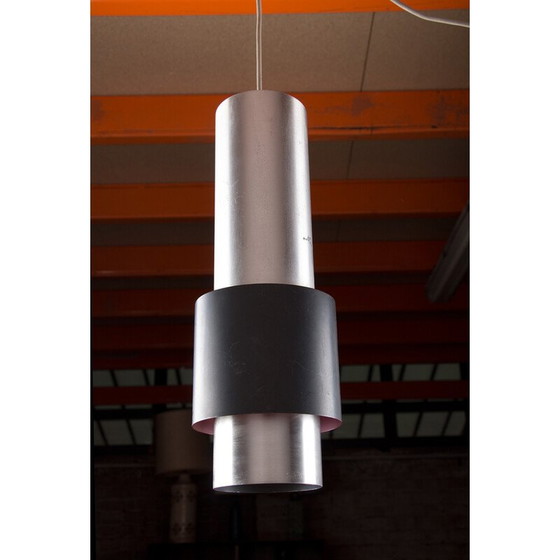 Image 1 of Vintage Zénith pendant lamp in aluminum and metal by Jo Hammerborg for Fog and Mørup, Denmark 1960