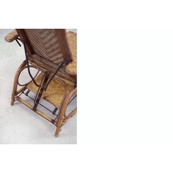 Image 1 of Vintage Bauhaus Rattan Chair with Ottoman by Erich Dieckmann, 1930s