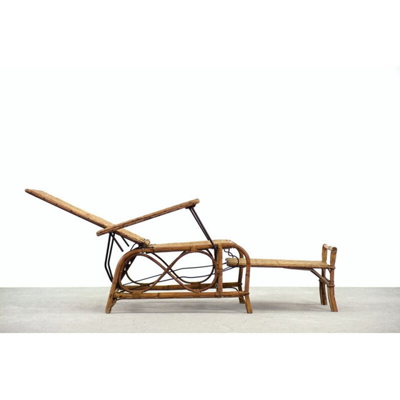 Image 1 of Vintage Bauhaus Rattan Chair with Ottoman by Erich Dieckmann, 1930s