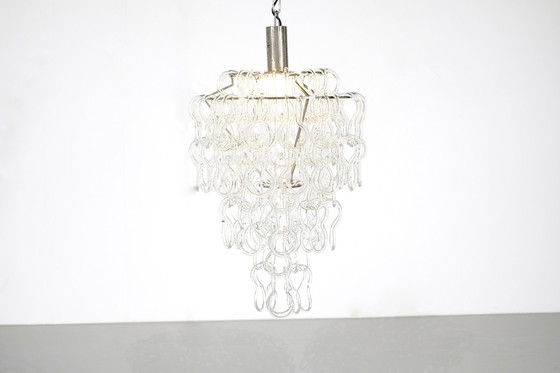 Image 1 of Giogali chandelier by Angelo Mangiarotti for Vistosi, Italy 1970.