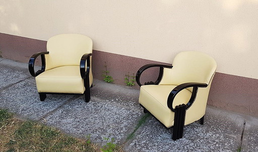 2x Art Deco Armchairs