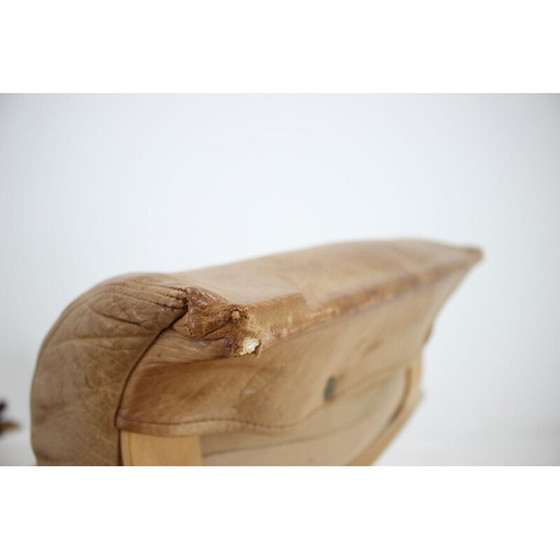 Image 1 of Kroken Leather Lounge Chair and foot stool by Ake Fribytter for Nelo 1970s