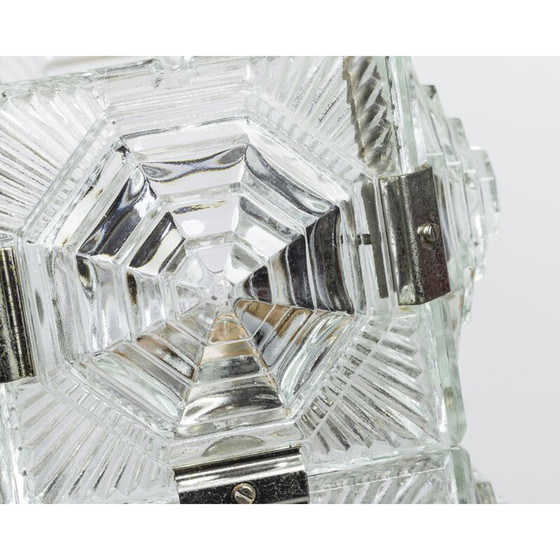 Image 1 of Kamenicky Senov's vintage cut-glass cube suspension, 1950