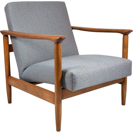 Image 1 of Vintage armchair with multicolored fabric by E.Homa 1960
