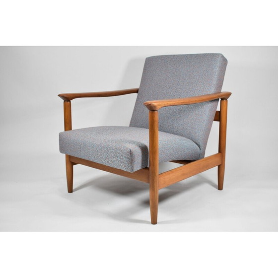 Image 1 of Vintage armchair with multicolored fabric by E.Homa 1960