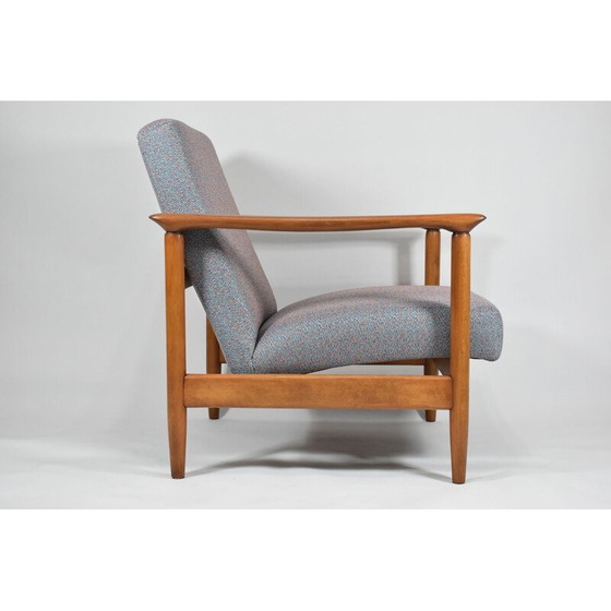 Image 1 of Vintage armchair with multicolored fabric by E.Homa 1960