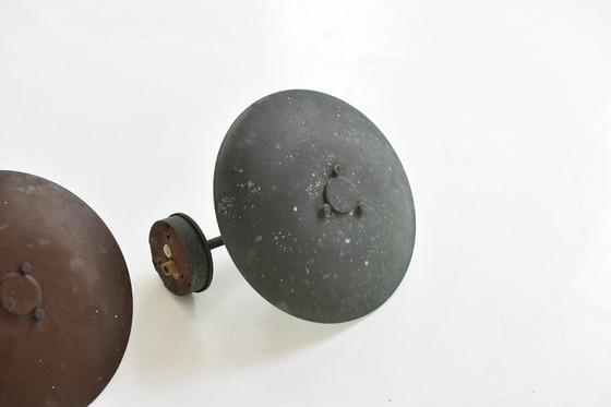 Image 1 of A set of two PH 4.5 copper wall lamps by Poul Henningsen for Louis Poulsen, Denmark 1980s.