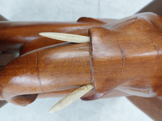 Image 1 of 1 X African Stool. With Elephant .