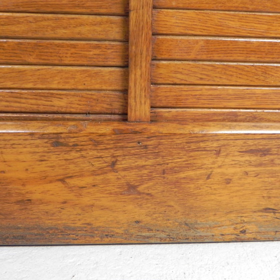 Image 1 of Oak shutter cabinet with 2 shutters, 145 cm high