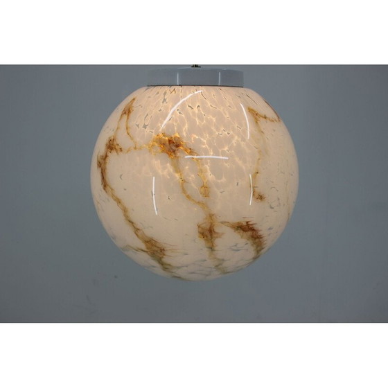 Image 1 of Pair of vintage glass pendant lamps by Kamenicky Senov, Czechoslovakia 1970