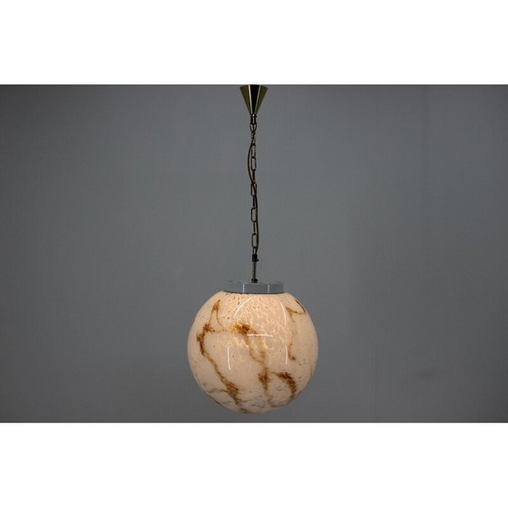 Image 1 of Pair of vintage glass pendant lamps by Kamenicky Senov, Czechoslovakia 1970