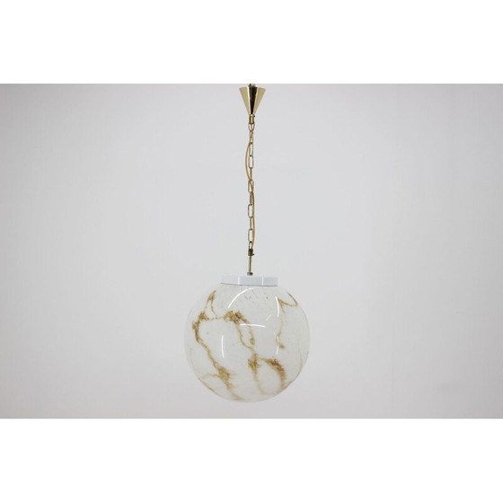 Image 1 of Pair of vintage glass pendant lamps by Kamenicky Senov, Czechoslovakia 1970