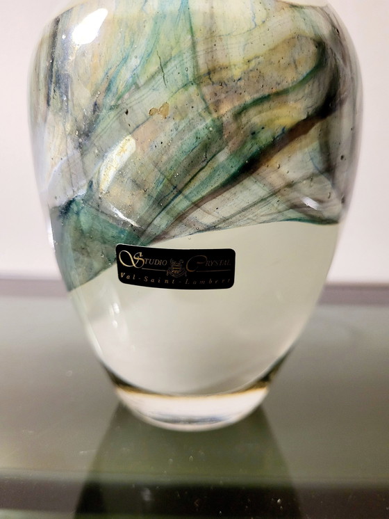 Image 1 of Vaso Cristal dello studio Val Saint Lambert, numerato Sk L 1992, Liegi, anni '90