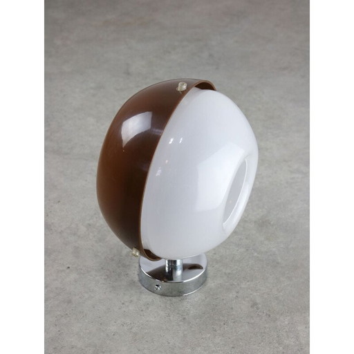 Vintage Spage Age brown plexiglass wall light, Italy 1970