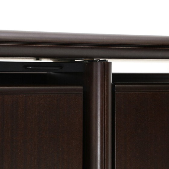 Image 1 of Vintage mahogany wood sideboard with extractable table by Giuseppe Scagliotti, 1970