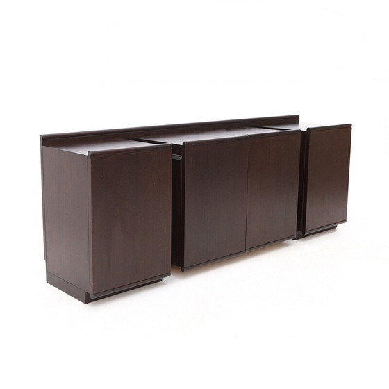 Image 1 of Vintage mahogany wood sideboard with extractable table by Giuseppe Scagliotti, 1970