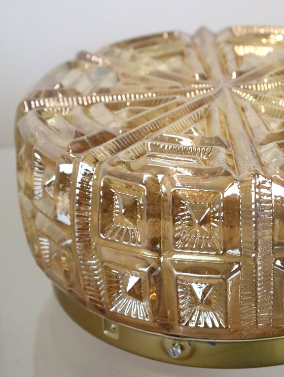 Image 1 of Nos Vintage Amber Ceiling Lamp Ceiling light
