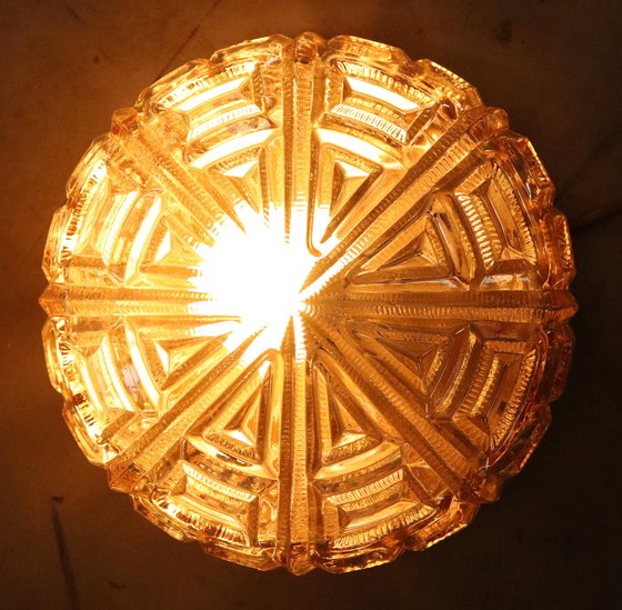 Image 1 of Nos Vintage Amber Ceiling Lamp Ceiling light